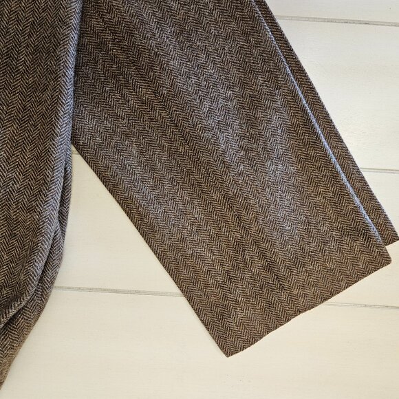 J.Crew Ludlow Brown Herringbone Wool-Cotton Blend Pants - Size 34/32 - Picture 6 of 8